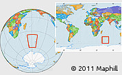 Political Location Map of French Southern and Antarctic Lands, highlighted continent, within the entire continent