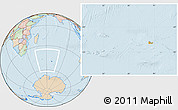 Political Location Map of French Southern and Antarctic Lands, lighten, land only
