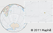 Political Location Map of French Southern and Antarctic Lands, lighten, semi-desaturated