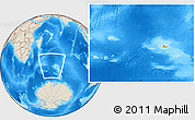 Political Location Map of French Southern and Antarctic Lands, shaded relief outside