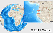 Shaded Relief Location Map of Libreville
