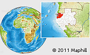 Physical Location Map of Estuaire, highlighted country, within the entire country