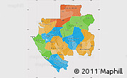Political Map of Gabon, cropped outside