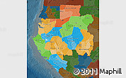 Political Map of Gabon, darken