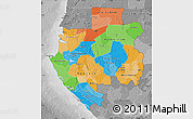 Political Map of Gabon, desaturated