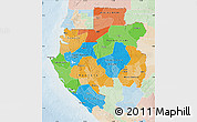 Political Map of Gabon, lighten