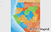 Political Map of Gabon, political shades outside