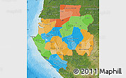 Political Map of Gabon, satellite outside, bathymetry sea
