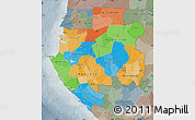 Political Map of Gabon, semi-desaturated