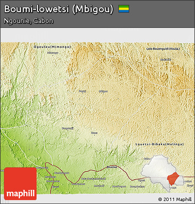 Physical 3D Map of Boumi-lowetsi (Mbigou)