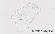 Silver Style 3D Map of Boumi-lowetsi (Mbigou), single color outside