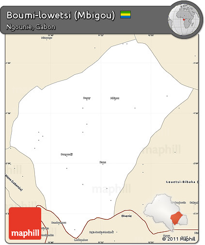 Classic Style Simple Map of Boumi-lowetsi (Mbigou)