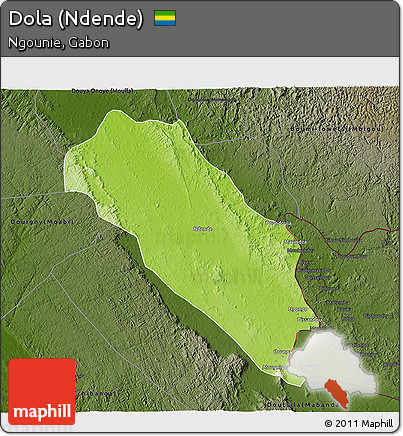 Physical 3D Map of Dola (Ndende), darken