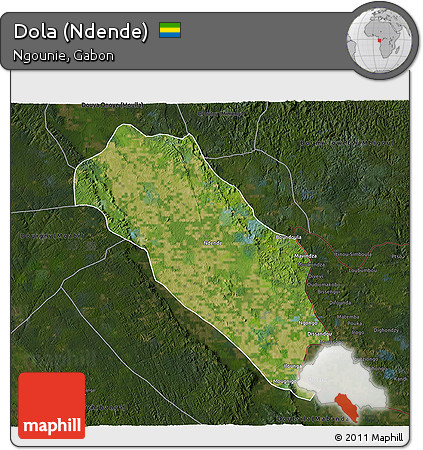 Satellite 3D Map of Dola (Ndende), darken