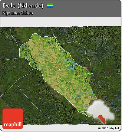 Satellite 3D Map of Dola (Ndende), darken