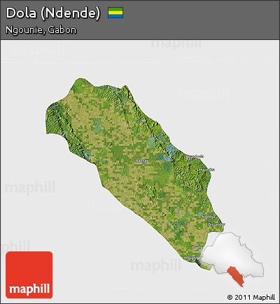 Satellite 3D Map of Dola (Ndende), single color outside