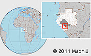 Gray Location Map of Dola (Ndende), highlighted country, highlighted parent region, within the entire country