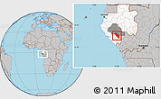Gray Location Map of Dola (Ndende), highlighted country, highlighted parent region
