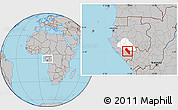 Gray Location Map of Dola (Ndende), highlighted parent region, within the entire country