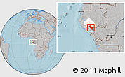 Gray Location Map of Dola (Ndende), highlighted parent region, hill shading