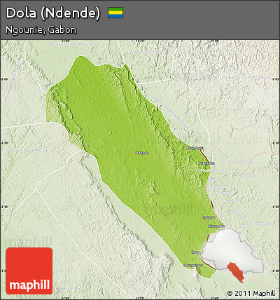 Physical Map of Dola (Ndende), lighten