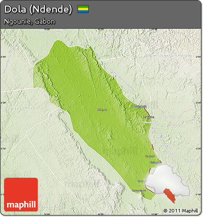 Physical Map of Dola (Ndende), lighten