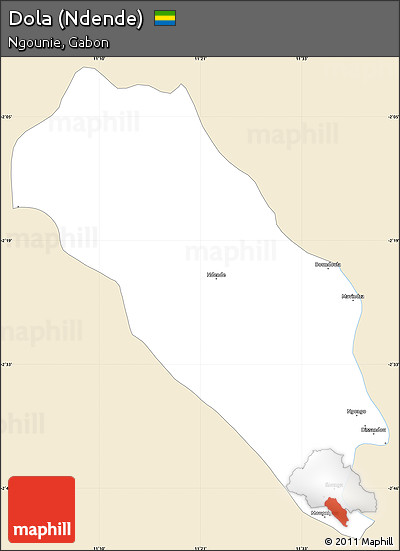 Classic Style Simple Map of Dola (Ndende), single color outside