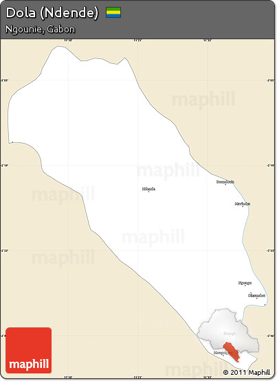 Classic Style Simple Map of Dola (Ndende), single color outside