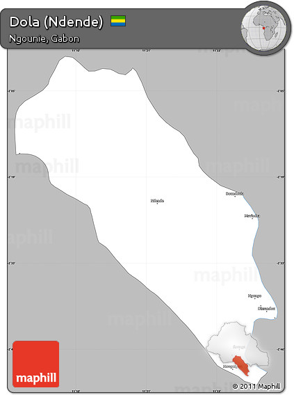 Gray Simple Map of Dola (Ndende), single color outside