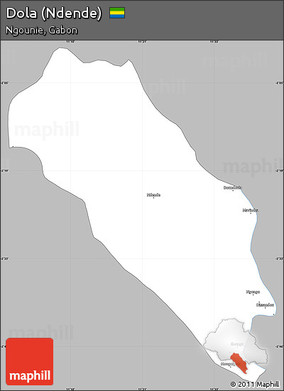 Gray Simple Map of Dola (Ndende), single color outside