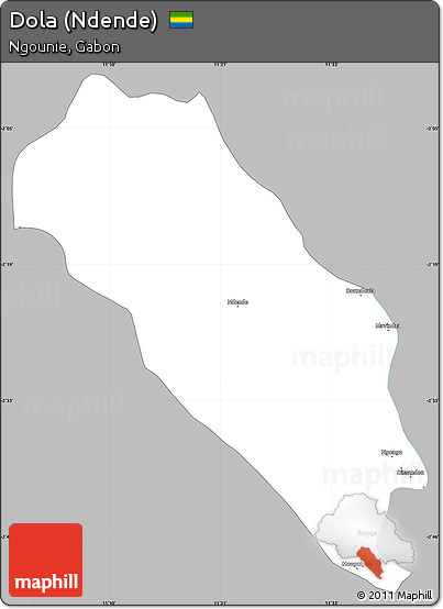 Gray Simple Map of Dola (Ndende), single color outside