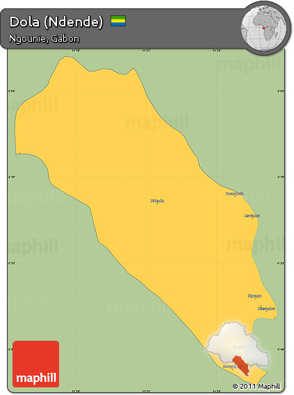 Savanna Style Simple Map of Dola (Ndende), single color outside