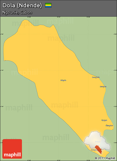Savanna Style Simple Map of Dola (Ndende), single color outside