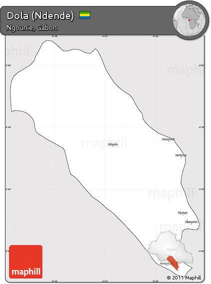 Silver Style Simple Map of Dola (Ndende), cropped outside