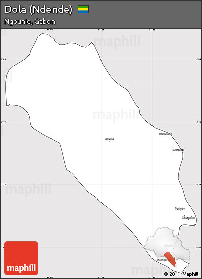Silver Style Simple Map of Dola (Ndende), cropped outside