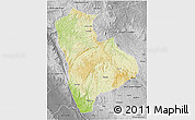 Physical 3D Map of Ogoulou (Mimongo), desaturated