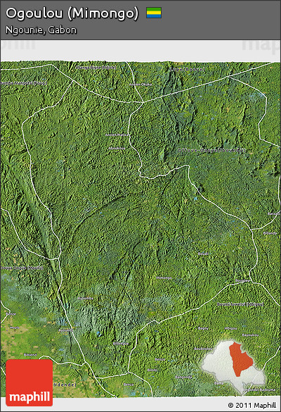 Satellite 3D Map of Ogoulou (Mimongo)