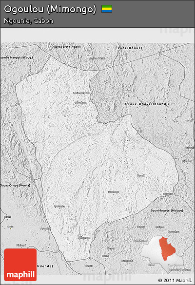 Silver Style 3D Map of Ogoulou (Mimongo)