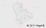 Silver Style 3D Map of Ogoulou (Mimongo), single color outside