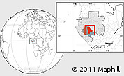 Blank Location Map of Ogoulou (Mimongo), highlighted country, highlighted parent region, within the entire country