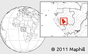 Blank Location Map of Ogoulou (Mimongo), highlighted parent region, within the entire country