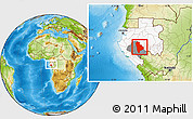 Physical Location Map of Ogoulou (Mimongo), highlighted country, highlighted parent region, within the entire country