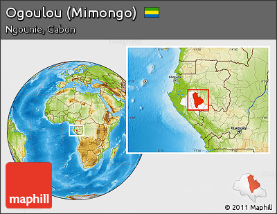 Physical Location Map of Ogoulou (Mimongo), highlighted parent region
