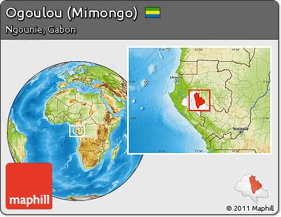 Physical Location Map of Ogoulou (Mimongo), highlighted parent region