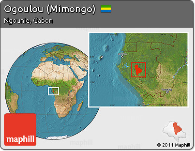 Satellite Location Map of Ogoulou (Mimongo)