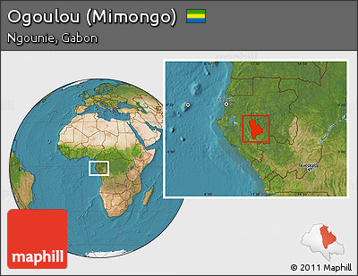 Satellite Location Map of Ogoulou (Mimongo)
