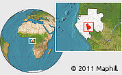 Satellite Location Map of Ogoulou (Mimongo), highlighted country