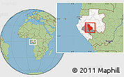 Savanna Style Location Map of Ogoulou (Mimongo), highlighted country, highlighted parent region