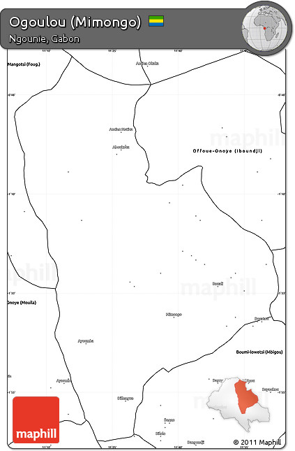 Blank Simple Map of Ogoulou (Mimongo)