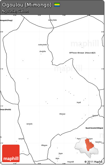 Blank Simple Map of Ogoulou (Mimongo)